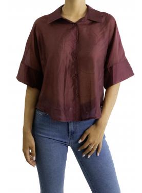Camicia tinta unita in cotone 
